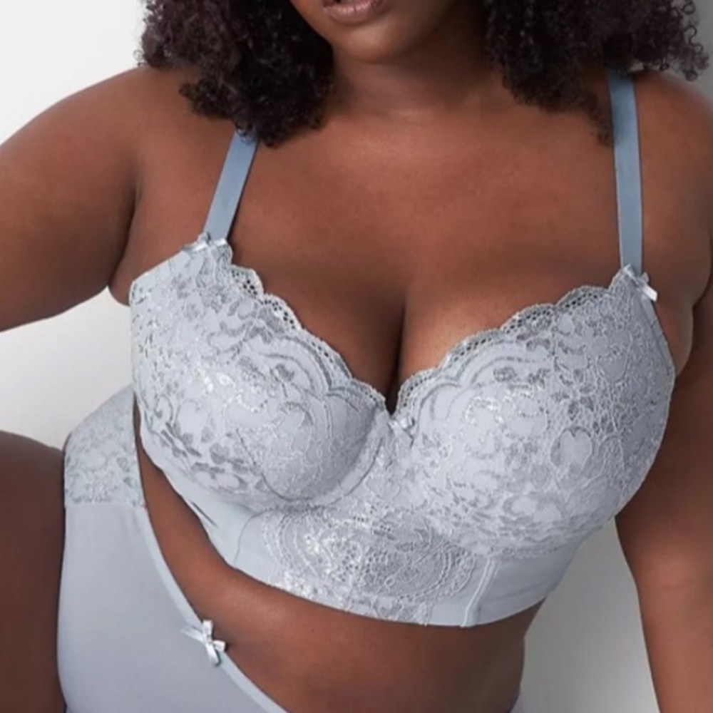 Cacique, Silver lace, longline bra 42G